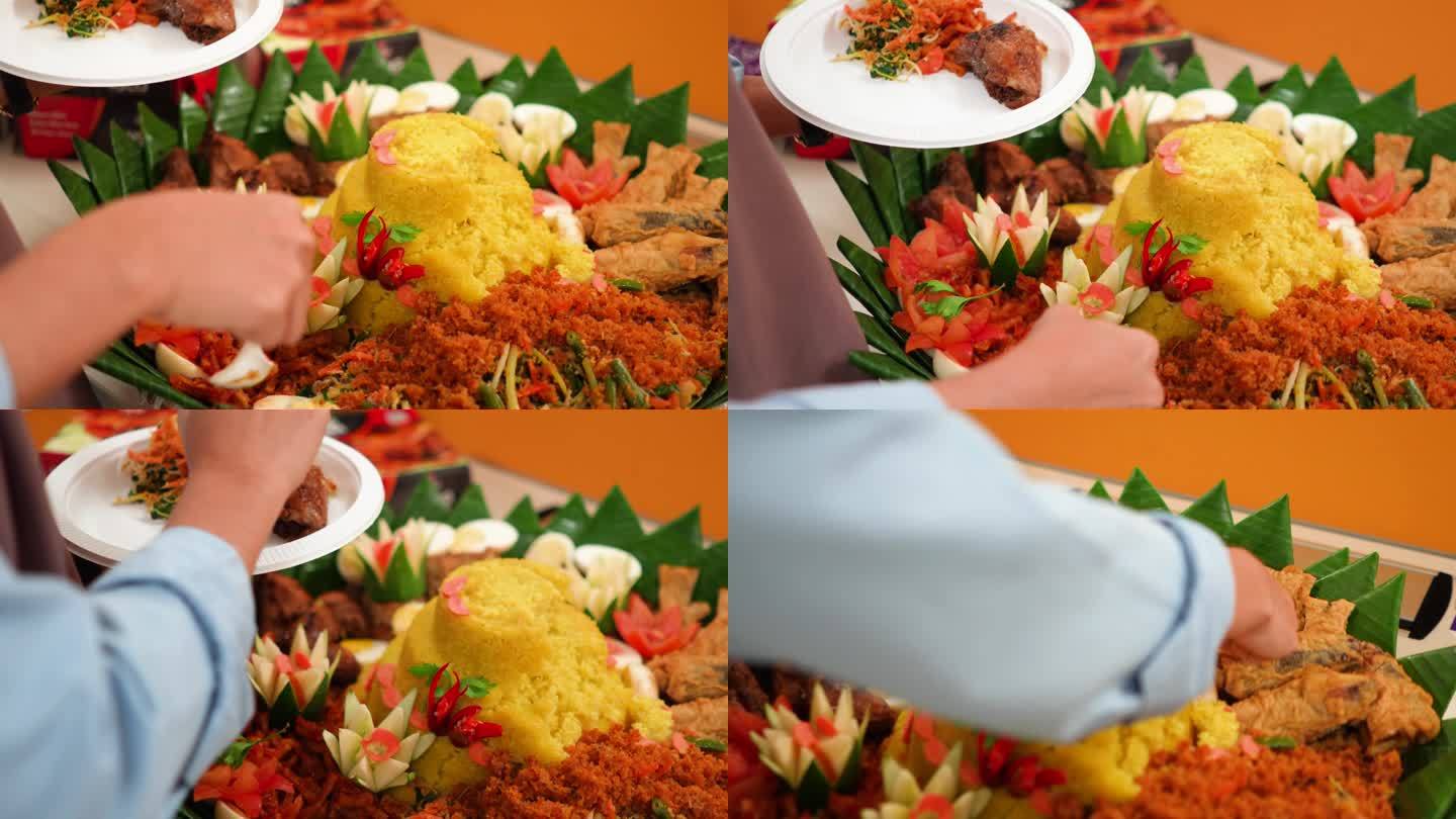 Nasi Tumpeng印度尼西亚食品