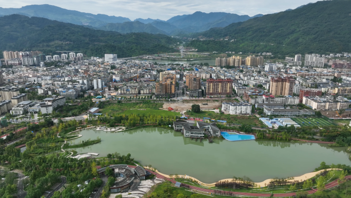 雅安天全县城航拍