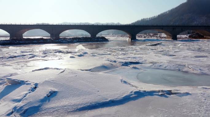 山水中国 冰雪 寒冬 封冻