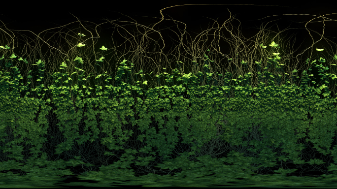 2K超高清球幕藤蔓生长360爬藤生长
