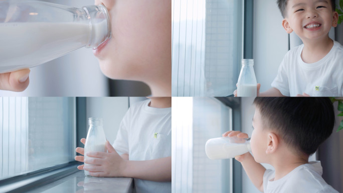 儿童喝牛奶 小孩健康成长增强免疫力均衡