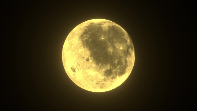 黄色循环旋转月球