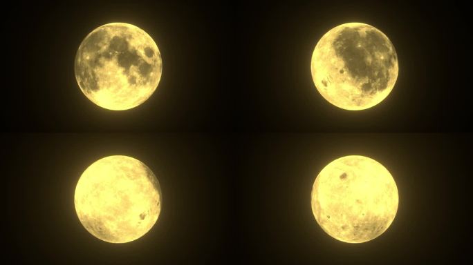黄色循环旋转月球