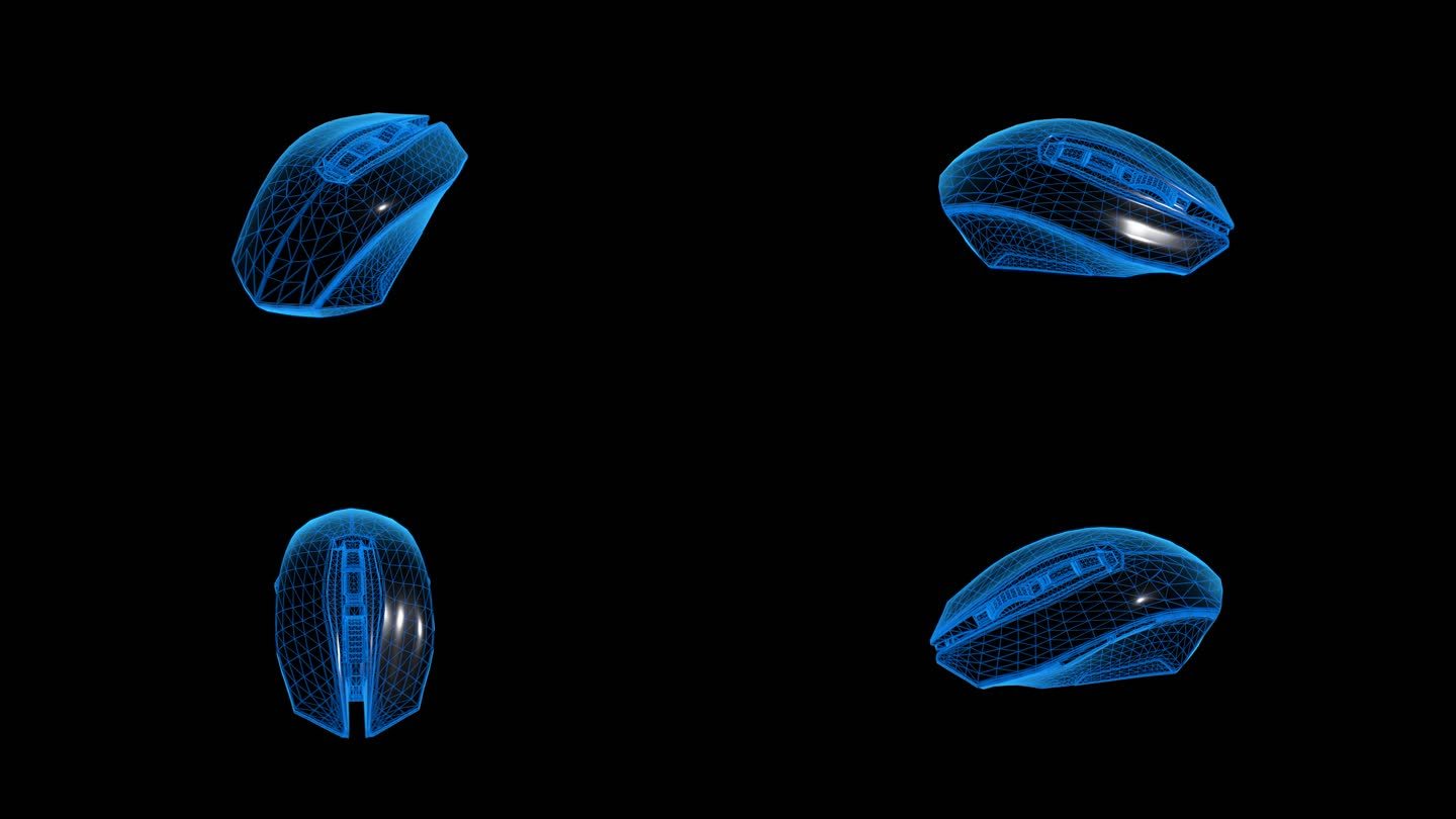 蓝色科技线条鼠标透明通道素材