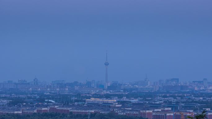 北京中央电视塔月升延时