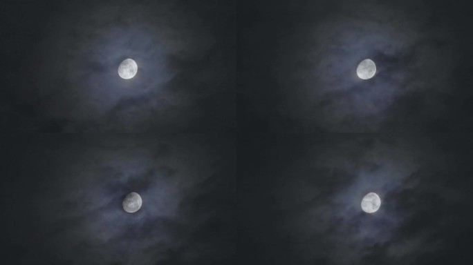 4k云层中穿梭的月亮02