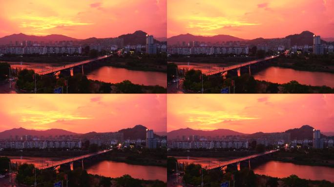 石城县夕阳日落壮观大气美景