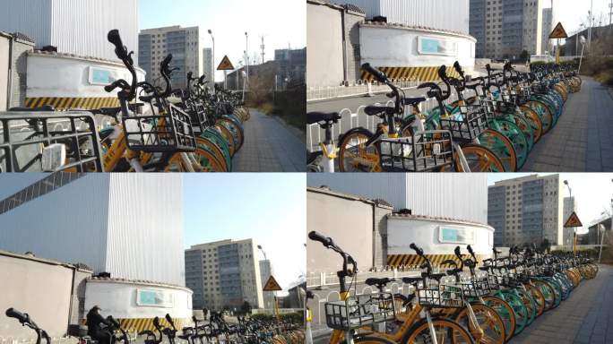 共享单车 变焦 摇移 街景 自行车 便道