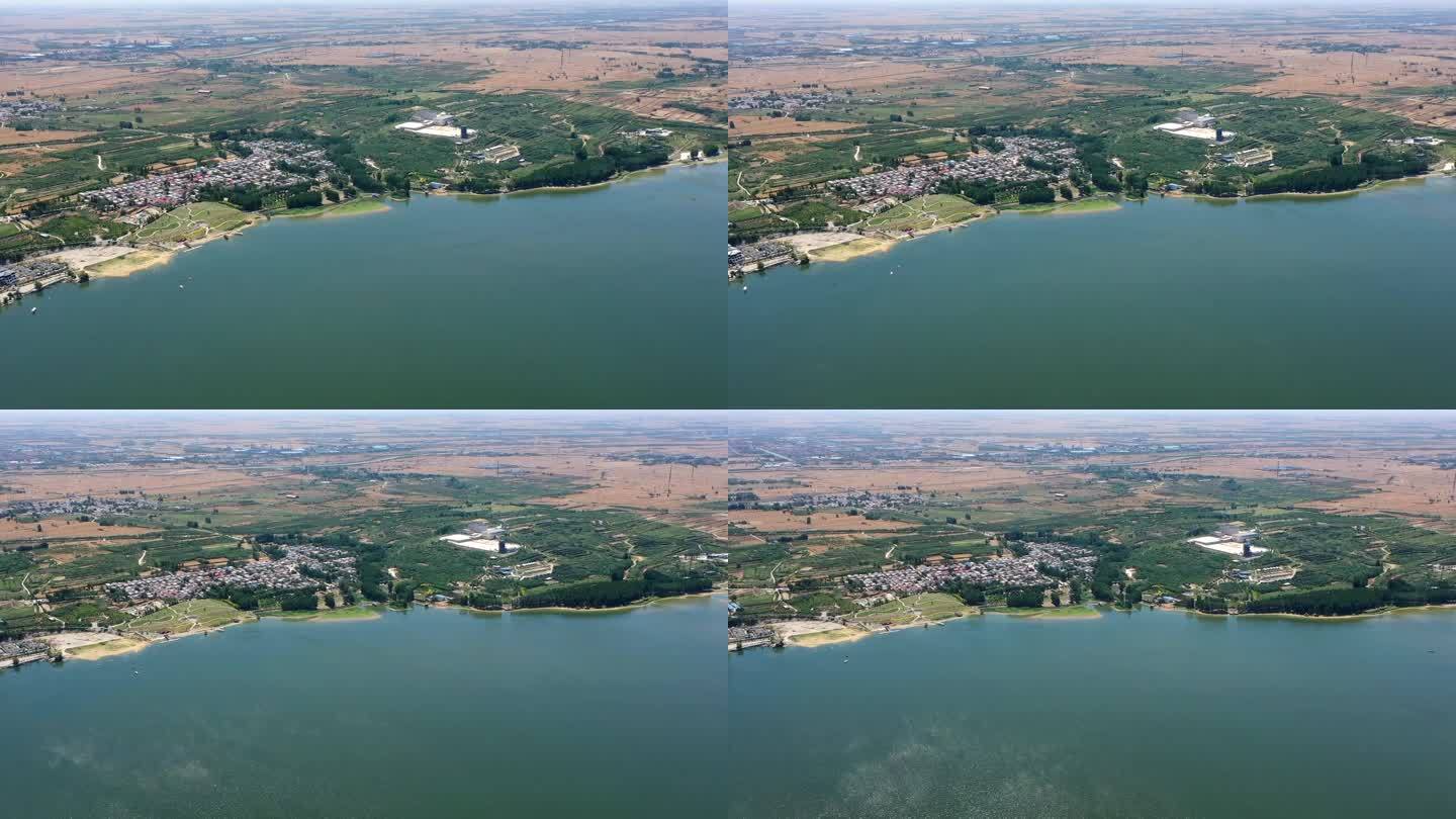 河南安阳汤阴城市地标汤河国家湿地公园航拍