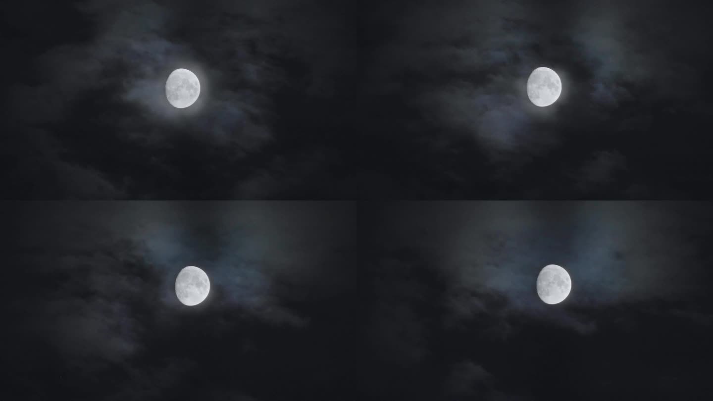 4k云层中穿梭的月亮01