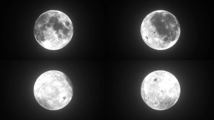 白色循环旋转月球