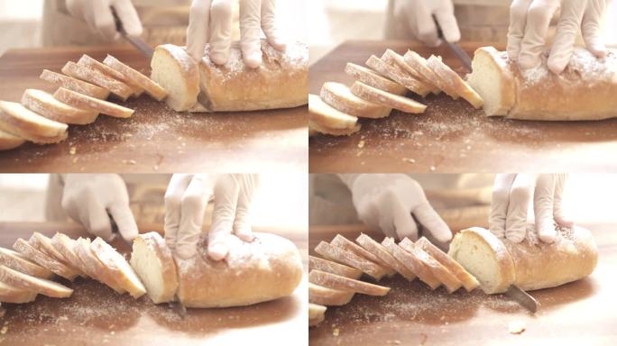 切成薄片的新鲜面包