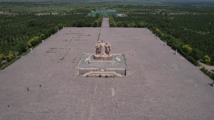 山西旅游路长城一号航拍三阴广武陵墓雕塑