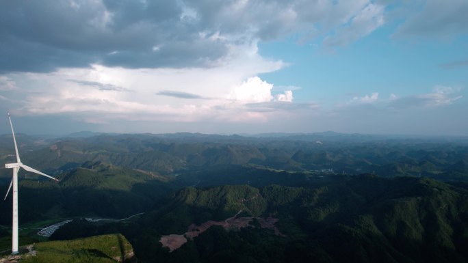 【4K】高坡风车航拍