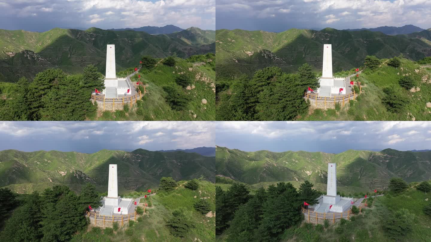 山西旅游灵丘平型关大捷纪念碑4K航拍