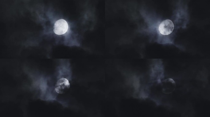 4k乌云中穿梭的月亮01