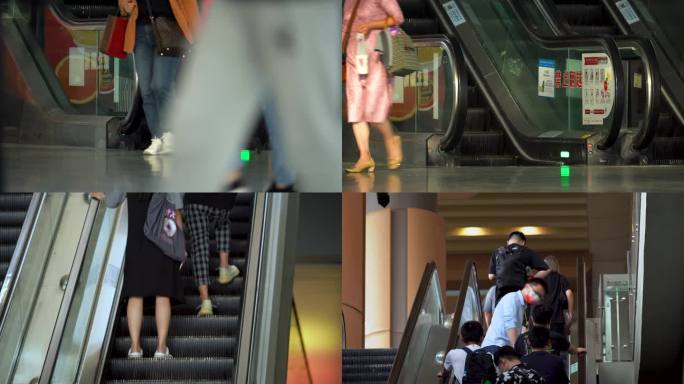 【视频合辑】火车车站电梯上的人流