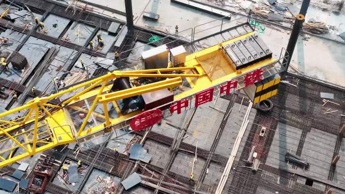 塔吊 工程 施工 中国中铁 高铁站 航拍