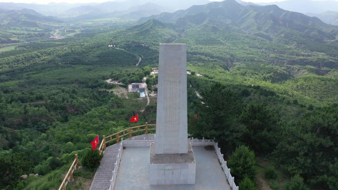 山西旅游平型关大捷纪念碑4K航拍特写