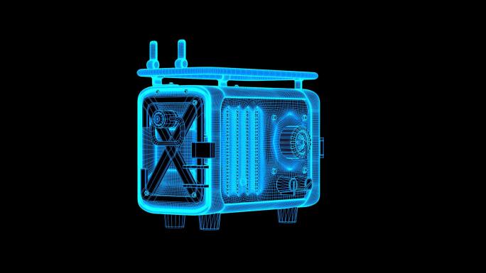 全息科技蓝色线框油箱动画带通道