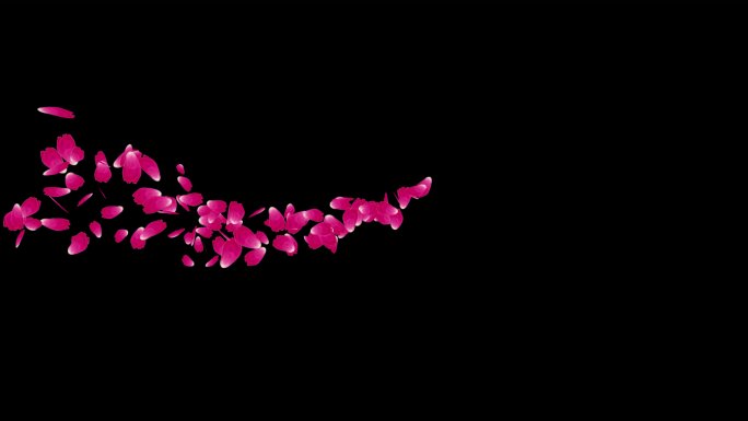 飞舞的玫瑰花瓣背景，可循环，4K Alpha频道，粉红色玫瑰花