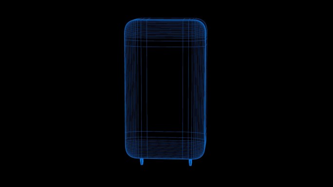蓝色全息科技线框储物柜素材带通道