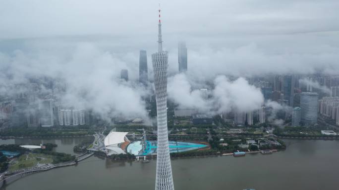 广州地标中轴线云端航拍