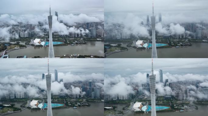 广州地标中轴线云端航拍