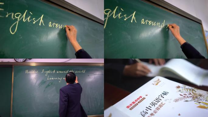 教师节英语老师黑板写字