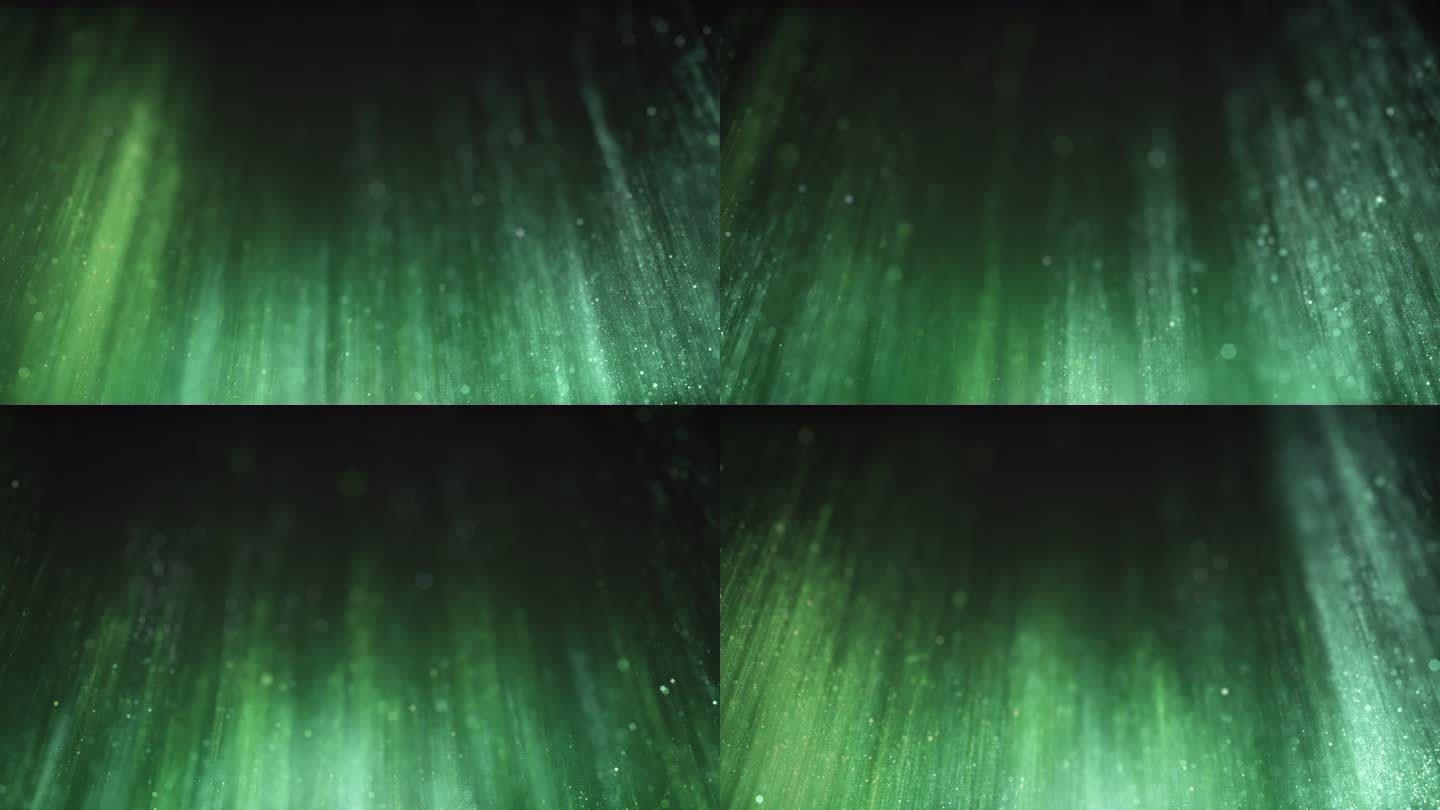 飞行通过闪烁的粒子-绿色版本，可循环-抽象背景