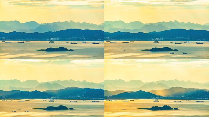 玉环 乐清湾 海上绝美光影延时摄影素材