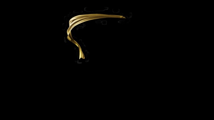 金色金属黄金丝带飞舞带通道透明素材