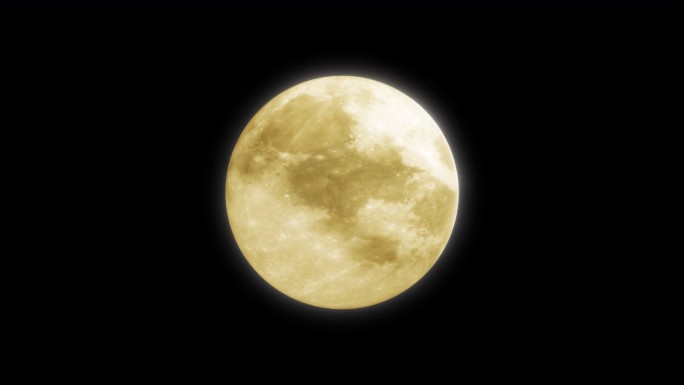 【4K】金黄的月亮金色圆圆月亮