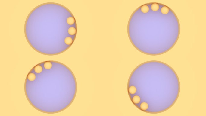 旋转球体圆形圆环滚动的球黄色背景
