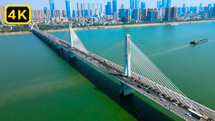 城市江边跨江大桥