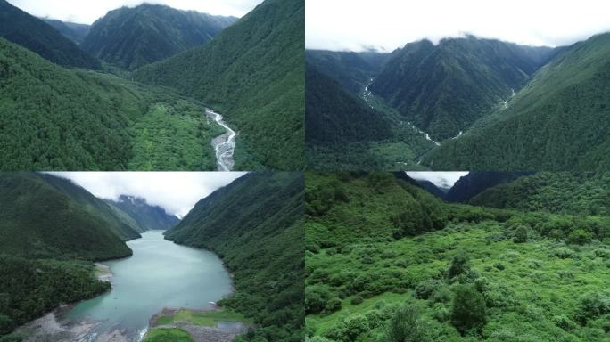 藏区山清水秀视频湖面清澈