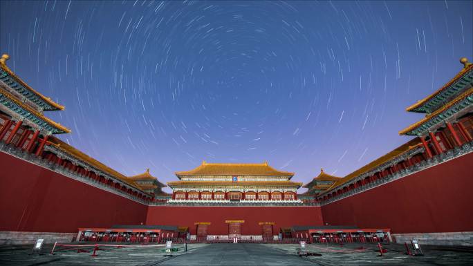 北京故宫午门星轨古建星轨延时实拍视频4K