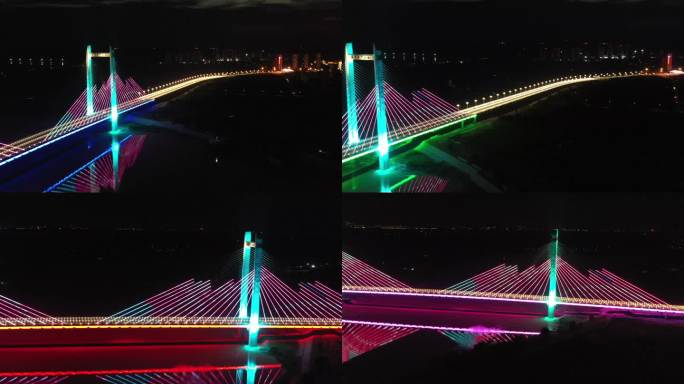 绕拍济南齐河黄河大桥夜景