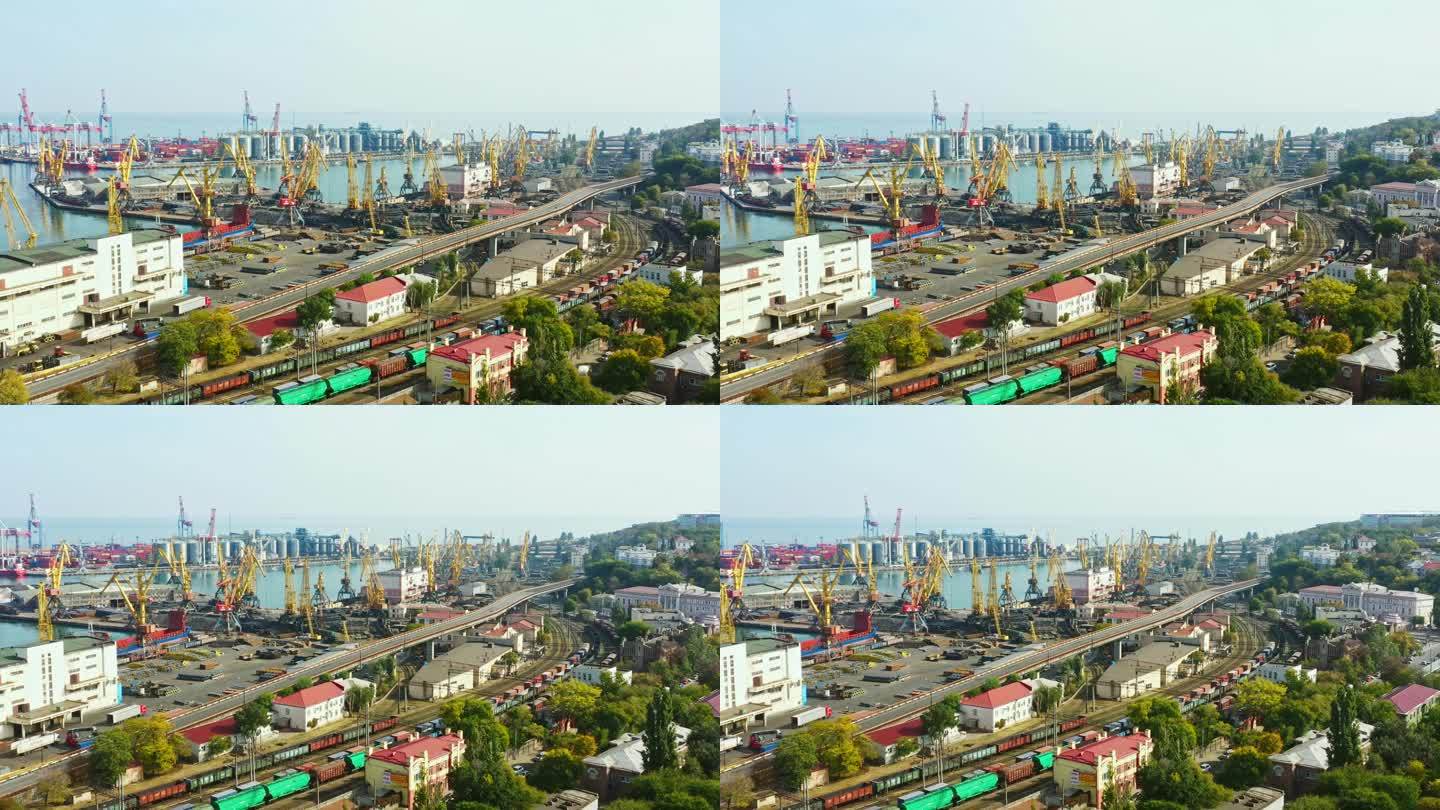 乌克兰敖德萨港鸟瞰图