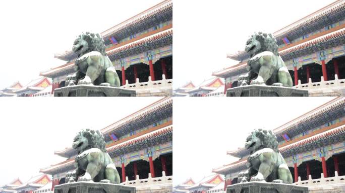 北京紫禁城冬季大雪视频