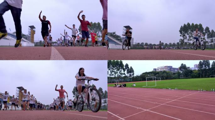 【4k】大型活动排练自行车挥手