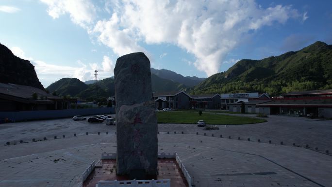 山西旅游忻州五台山景区石碑4K航拍