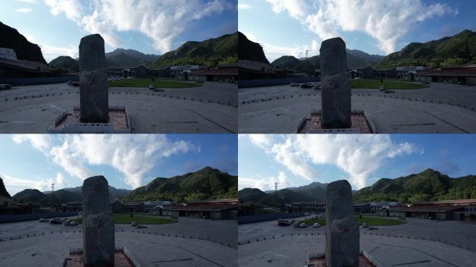山西旅游忻州五台山景区石碑4K航拍