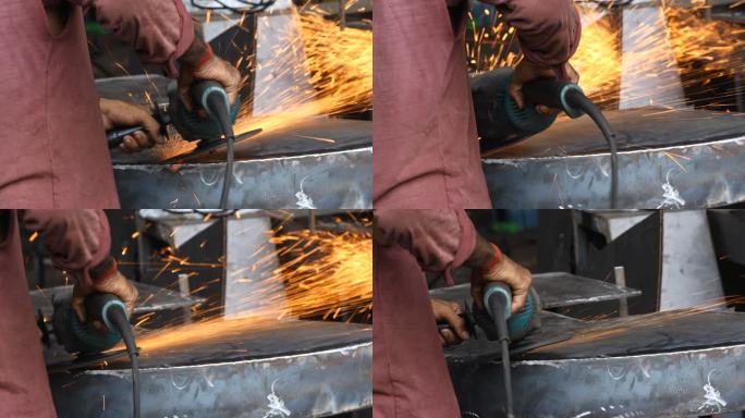 用于打磨钢和火花的工业工人切割机