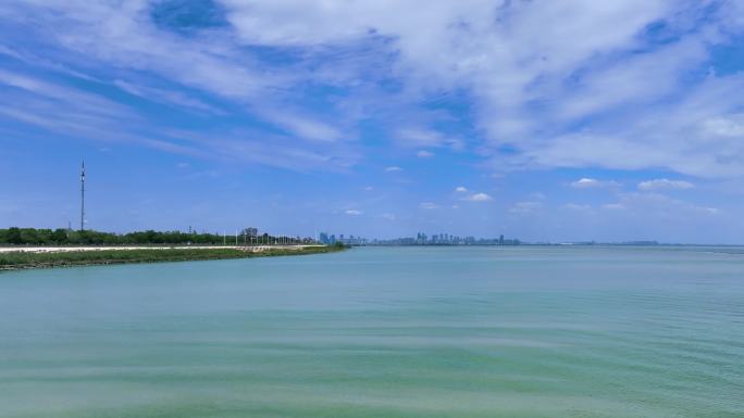 巢湖岸边风景、航拍唯美巢湖湖面风光