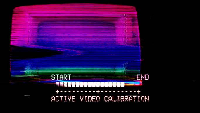 电视故障、静态噪声、失真信号问题、错误视频损坏、80年代复古风格