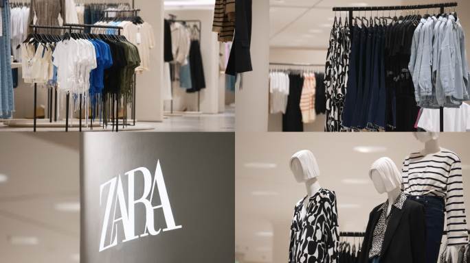 4K全球时尚服饰品牌ZARA门店空镜