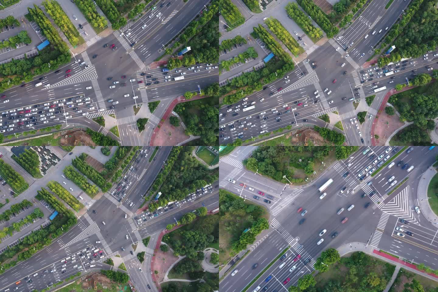 城市车流-十字路口-原版素材-4K