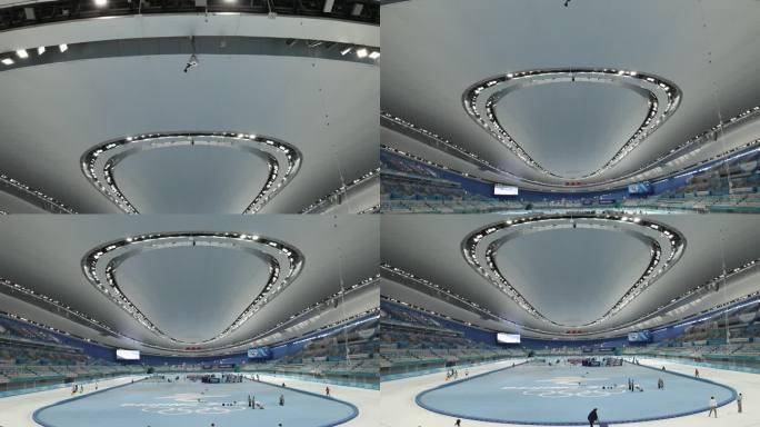 北京2022冬奥会国家速滑馆内如两扇贝壳