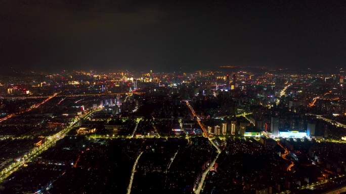 4K航拍云南昆明城市夜景4